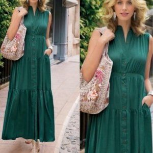 Soft Surroundings Emerald Green Maxi dress